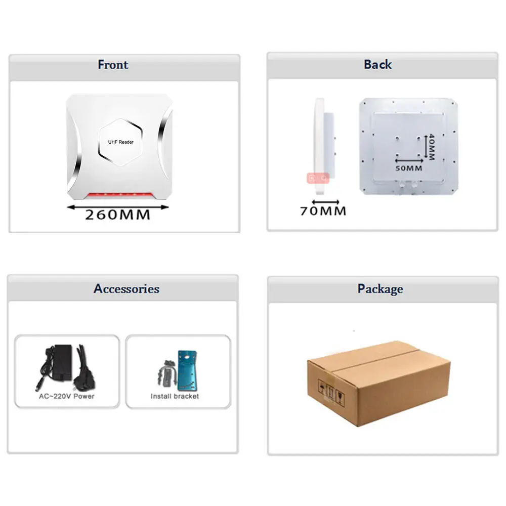 قارئ بطاقات ABS طويل المدى مقاوم للماء للتحكم في الوصول إلى السيارة 20 متر UHF RFID 860-960 ميجا هرتز نظام ركن السيارة WG26/34 RS485 #6