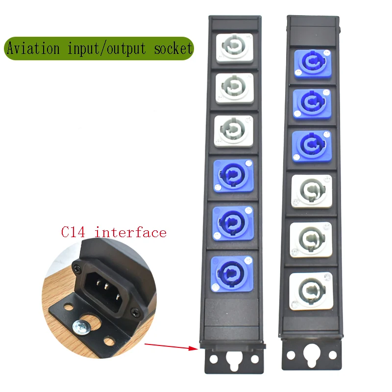 

Aluminum alloy shell PDU power board dual bracket aviation input/output socket 2/4/6/8/12AC, with C14 interface wireless
