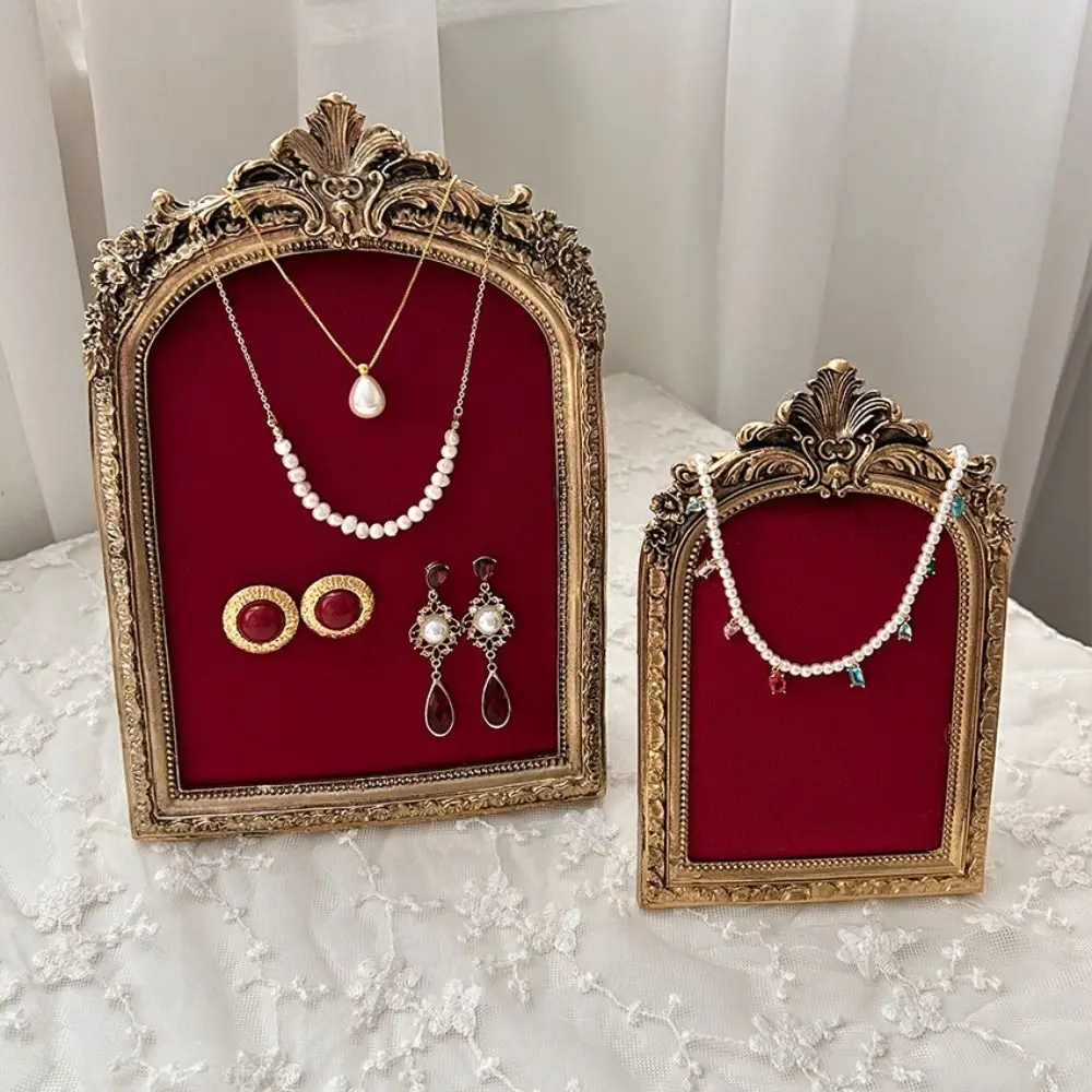 

Flower pattern Photo Frame Necklace Stand Handmade Anti-slip Jewelry Display Bust Model Multi-functional Space Saving