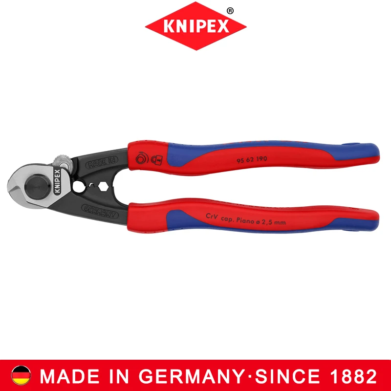 

KNIPEX Wire Rope Cutters Multi-Component Comfort Grip 7 1/4-Inch Ergonomic Forged Plier Pliers Knife 9562190