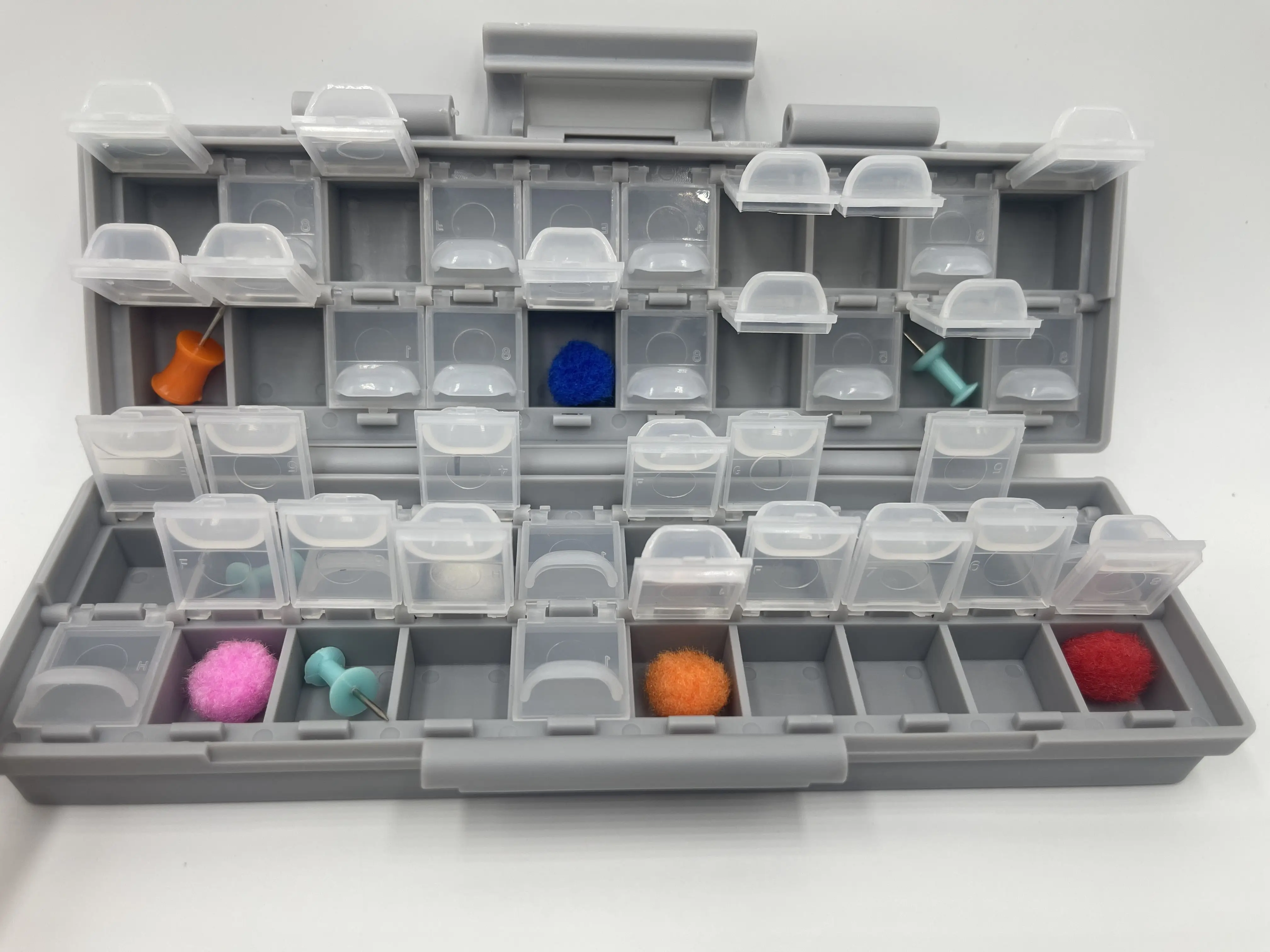 USA Ship AideTek 2 units BOX-ALL-40 Compartments Enclosure Surface Mount Assorted Resistor Capacitor Plastics Box Storage