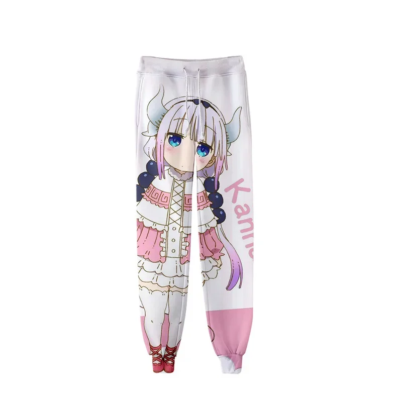 Pantalon de jogging Dragon Maid pour hommes et femmes, pantalon de survêtement décontracté, anime 3D, Miss Kobayashi, Kanna Kamui, Fjhip Hop, costume de cosplay