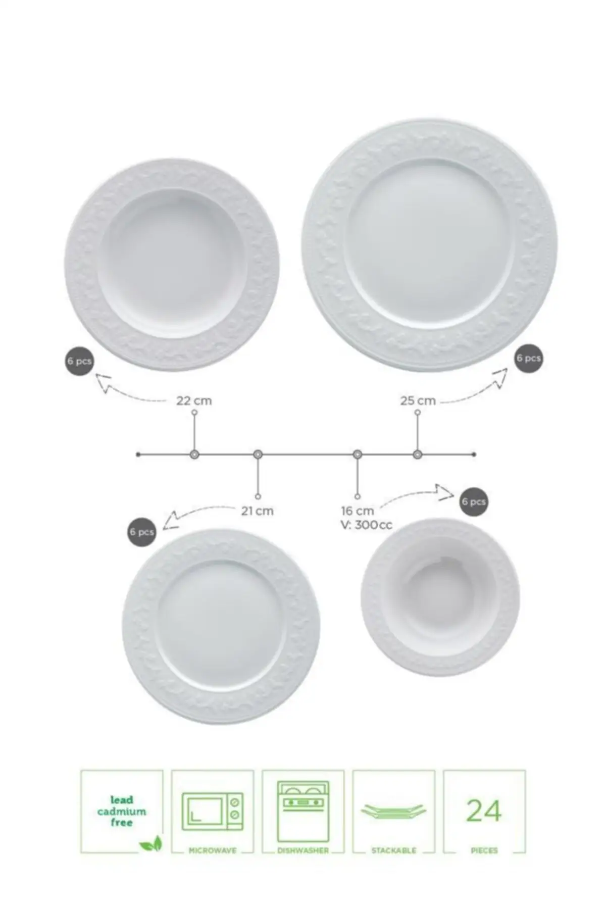 Luxury new model new dinnerware set dish set Silvia Dinnerware Set 24 Piece dinnerware