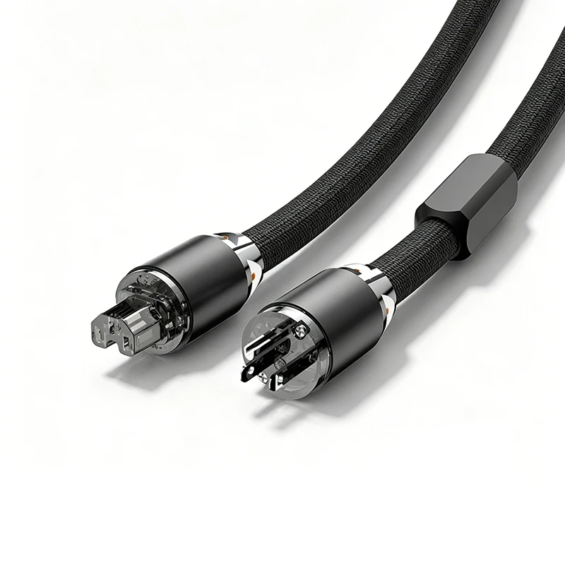 Multiplex 5N OFC Silver Mixed Copper Cable Hi-End AC Power Cord Anti-interference Audio Line for HIFI Home Theater Stereo Audio