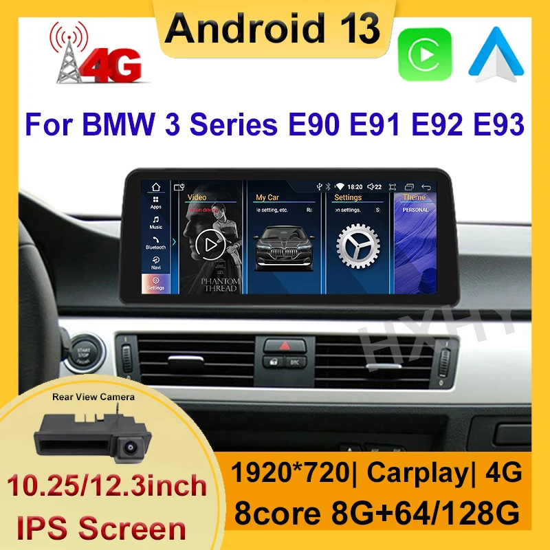 

10.25/12.3" Android 13 8+128G Car Multimedia Player For 3 Series E90 E91 WIFI SIM BT Carplay GPS Navi Touch Screen Radio Tablet