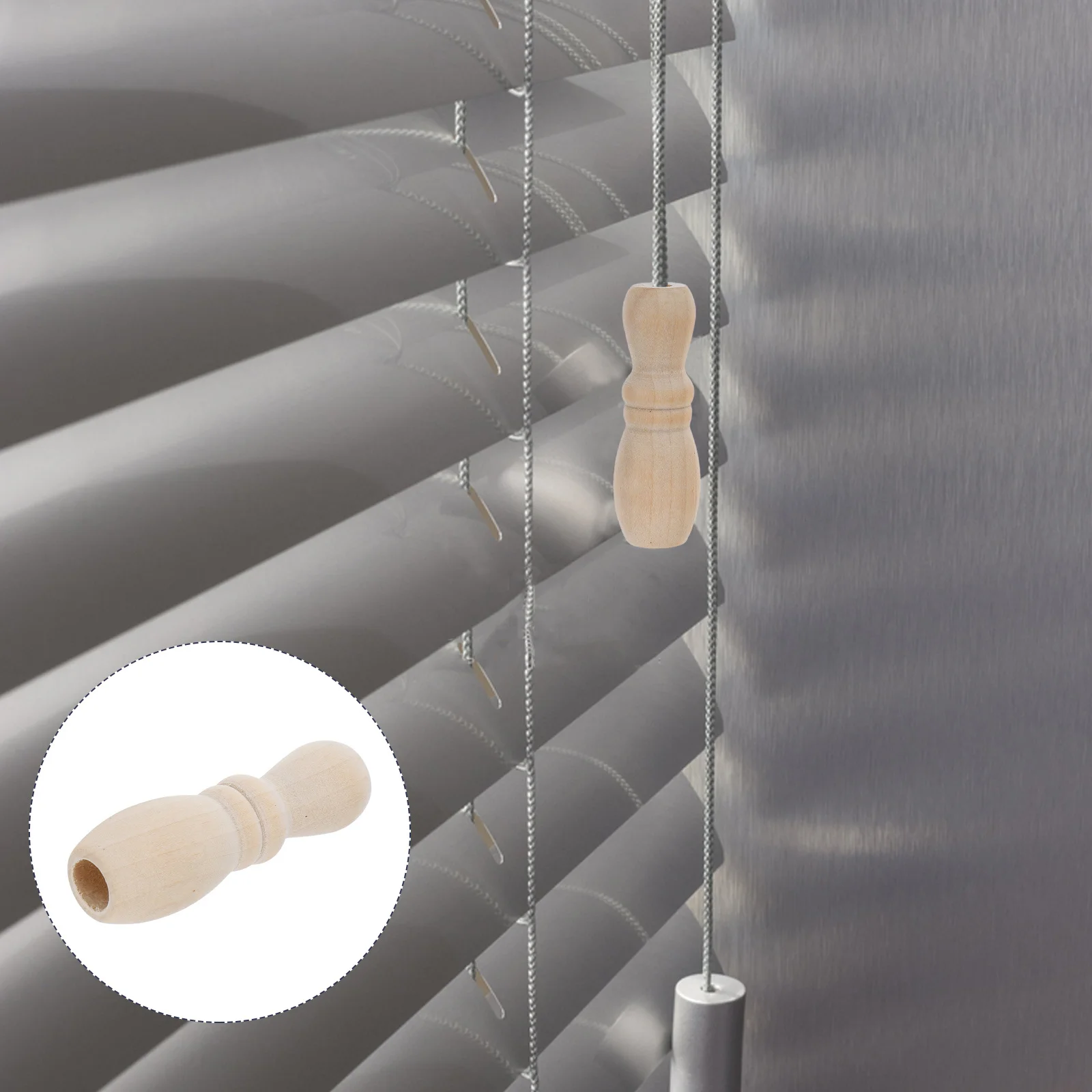 

10Pcs Wooden Curtain Knobs Vase Shape Smooth Surface for Window Blind Cord Pulls Decorative Hanging Tassels Home Crafts