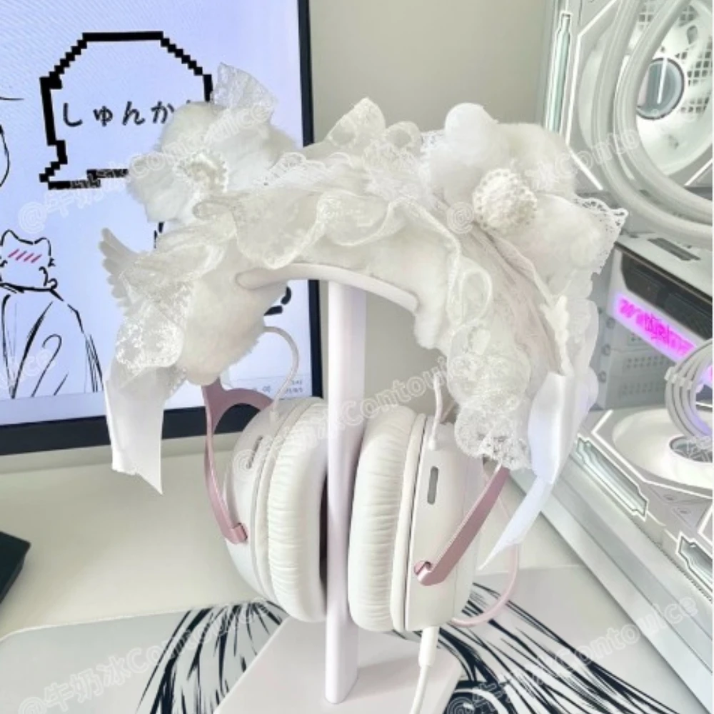 For HyperX Cloud III Headphone Headband Cover Customized Cat Ear Bow E-sports Office Head-mounted Headphone Accessories Gift
