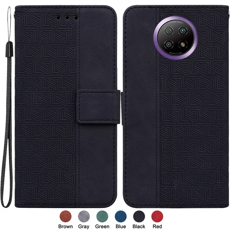 For Xiaomi Redmi Note 9T Capa for Funda Redmi Note 9 T Redmi Note 9 5G Case Fashion Magnetic Geometric Textile Wallet Book Cover