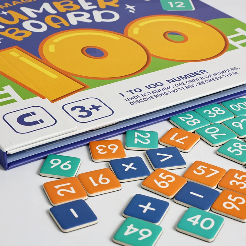 Montessori 1-100 Number Cognition Puzzle Counting Board Addition Subtraction Multiplication Division Preschool Educational Toy 