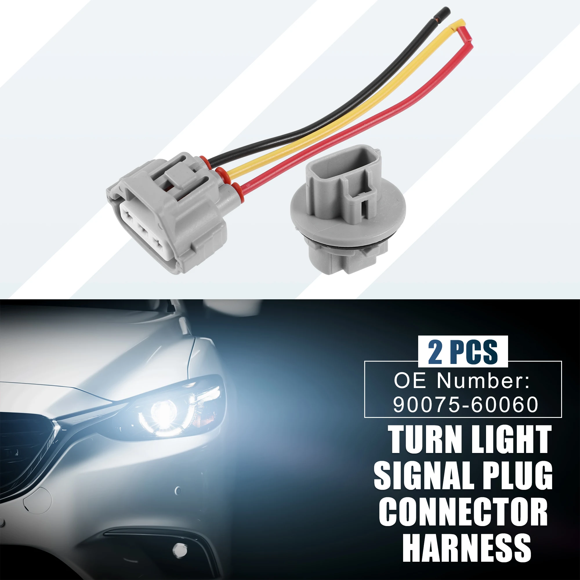 

Uxcell 2 Pcs Turn Light Signal Plug Connector Harness 90075-60060 for Toyota 4Runner 2004-2005 for Toyota Camry 2007-2009