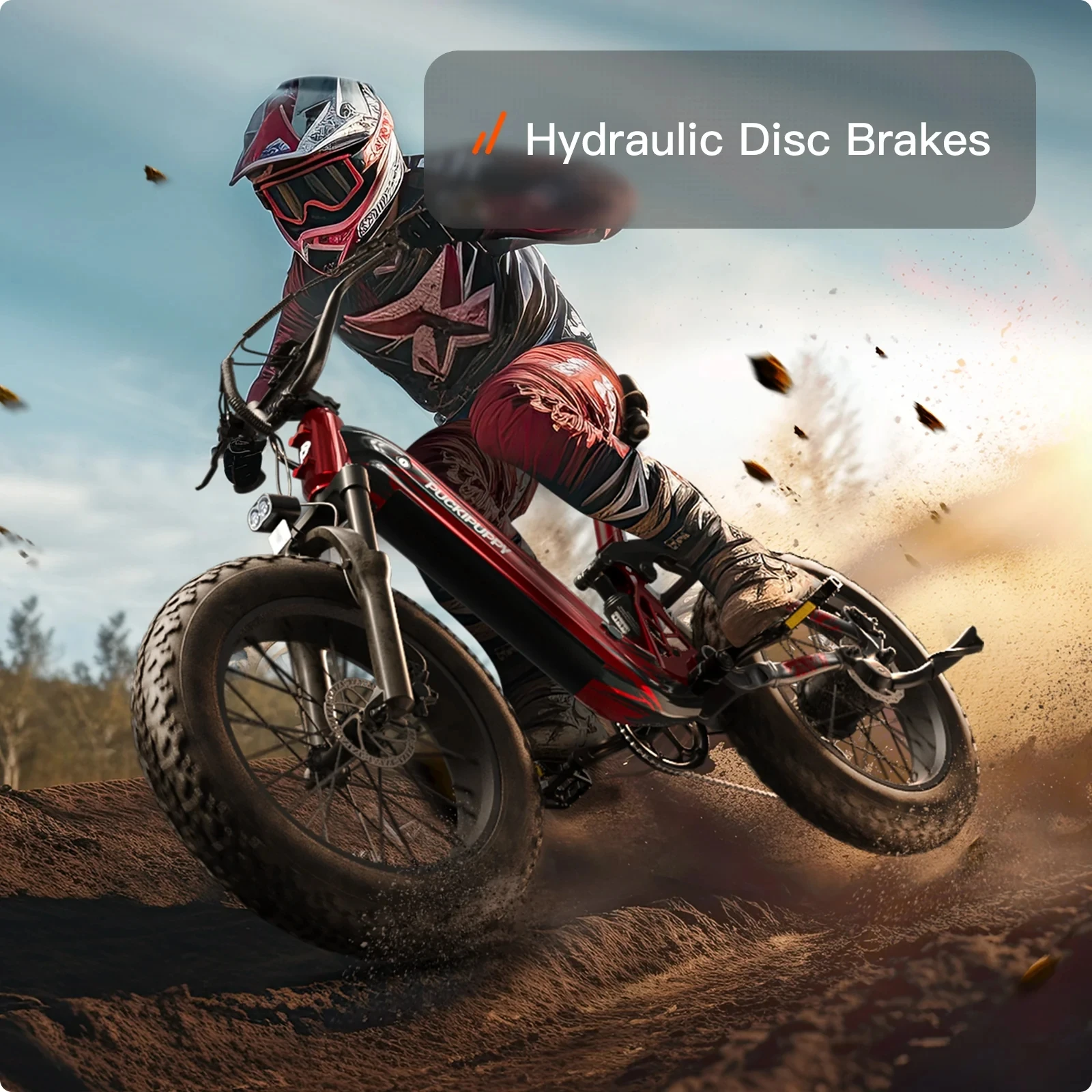 PUCKIPUPPY دراجة كهربائية جبلية Ebike 20 ''الدهون الإطارات 7 سرعة للبالغين 960 واط 48 فولت 20 أمبير بطارية تعليق كامل دراجة كهربائية