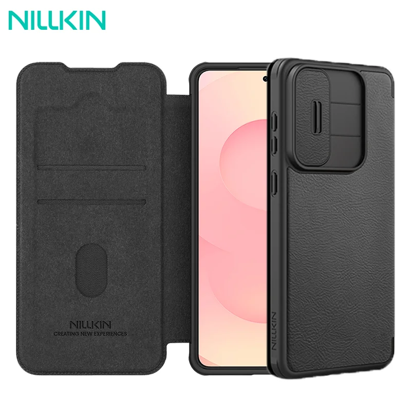 

For Samsung Galaxy S25 Edge Case NILLKIN Qin Pro Leather Flip Cover With Card Pocket Camera Holder for Samsung S25 Edge Cases