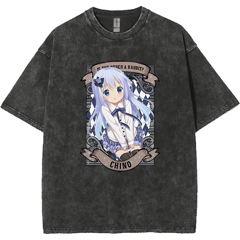 

Заказать хлопковую футболку с короткими рукавами Rabbit Hoto Cocoa Anime