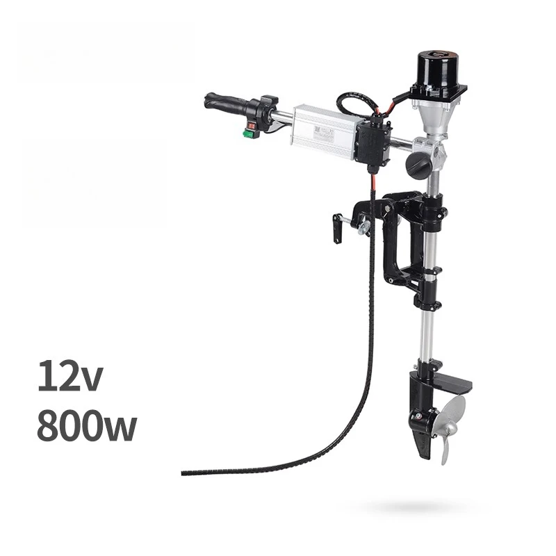 12/48V Electric Outboard Motor 55-86 LBS Thrust 56-1000W Brushed Motor 5 Forward 2 Reverse Speeds  for Boat Kayak Canoe