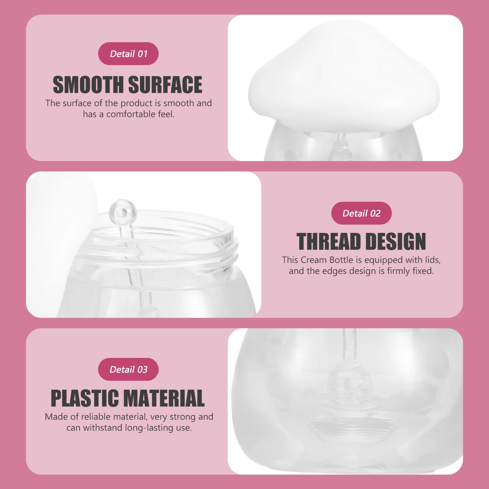 

1 Set Portable Lip Balm Container Refillable Cream Jar Sub Bottle Empty Travel Jar Mushroom Lip Gloss Tube