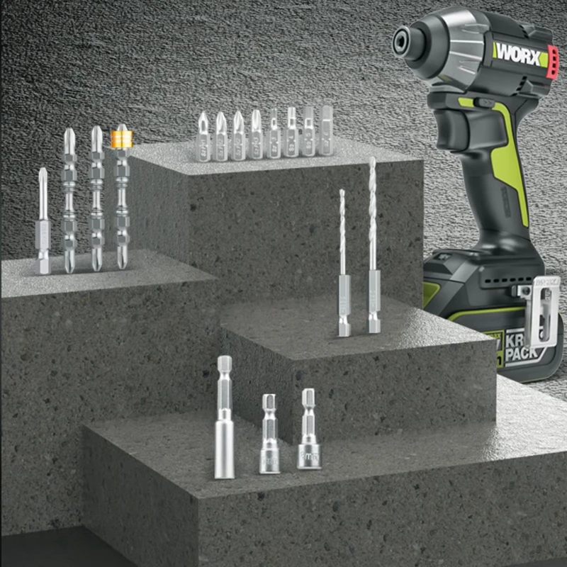 Worx WA1626 WA1626.1 WA1149 Drill Bits Set with Phillips Hexagon Torx Extend Rod Twist Sleeve Hole Bit
