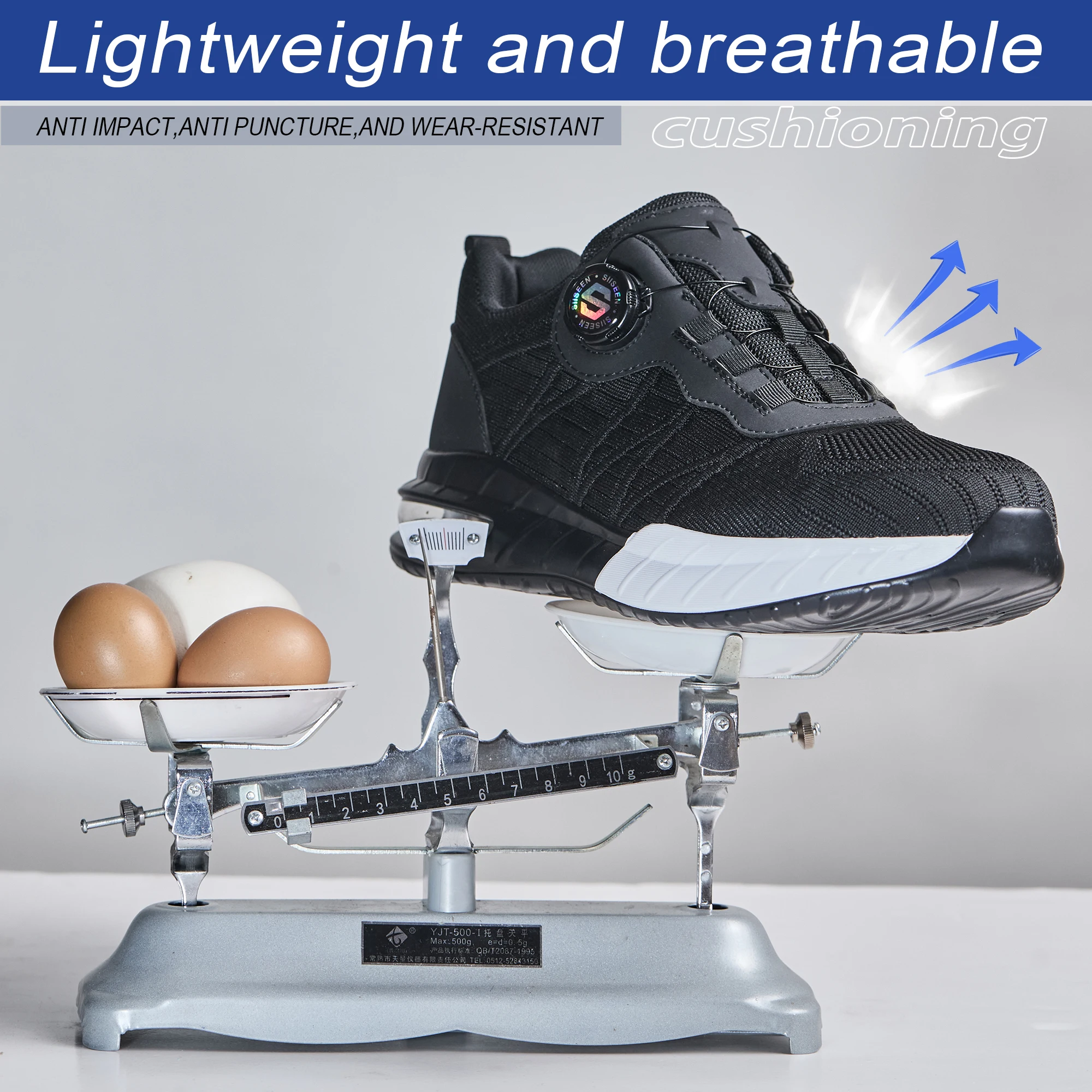 Men's Steel Toe Safety Shoes Anti Smash & Anti Puncture  Lightweight Work Fashionable And Durable Buttoned Safety Shoes Boots