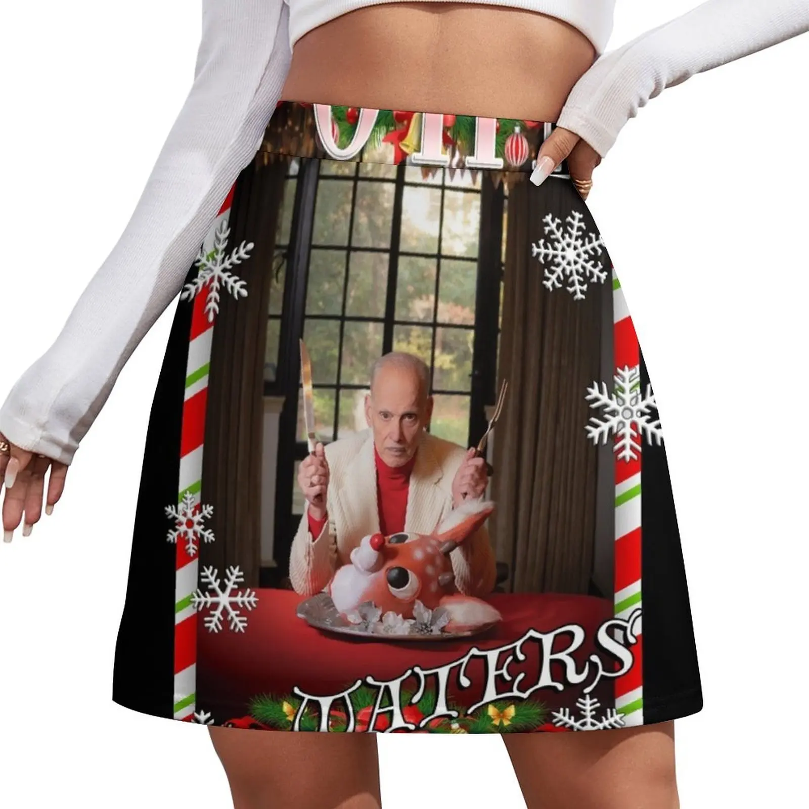 John Waters Christmas Tribute Mini Skirt 90s aesthetic Woman skirt womens skirts