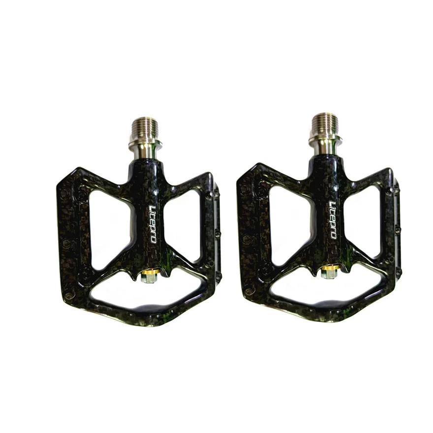 Litepro Folding Bicycle Carbon Fiber Titanium Axle Pedal Mountain Bike 3 Bearing Pedals 178g