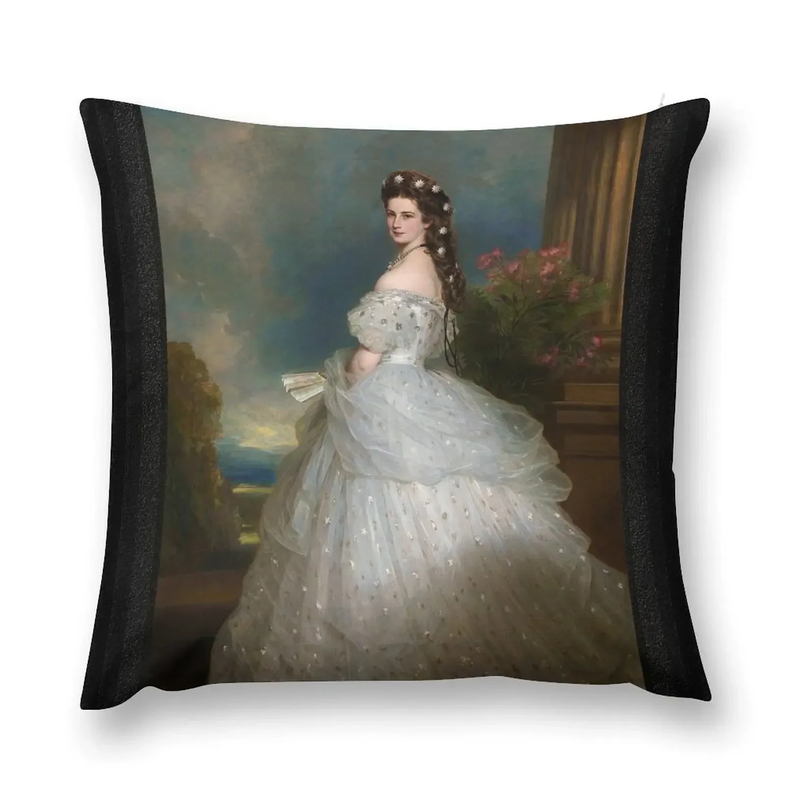 Portrait Of Empress Elisabeth of Austria by Franz Xaver Winterhalter Throw Pillow Pillows Aesthetic Throw Pillow Covers pillow