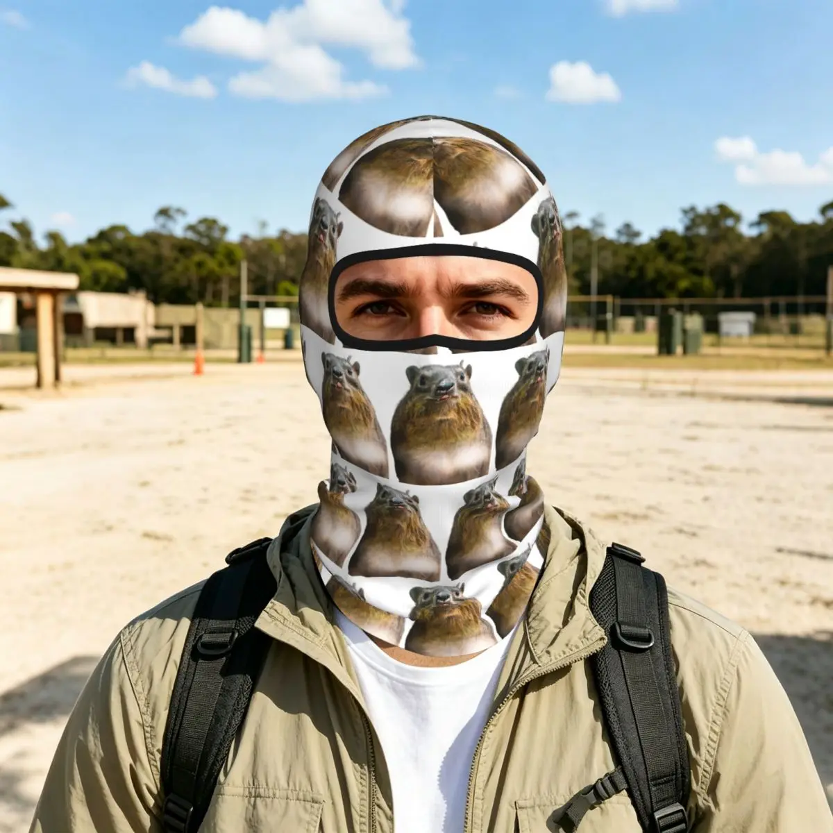 Rock Hyrax Photo Vampire Potato Thin Balaclava Full Face Mask Sun Protection Neck Gaiter For Motorcycle Cycling Fishing Outdoor