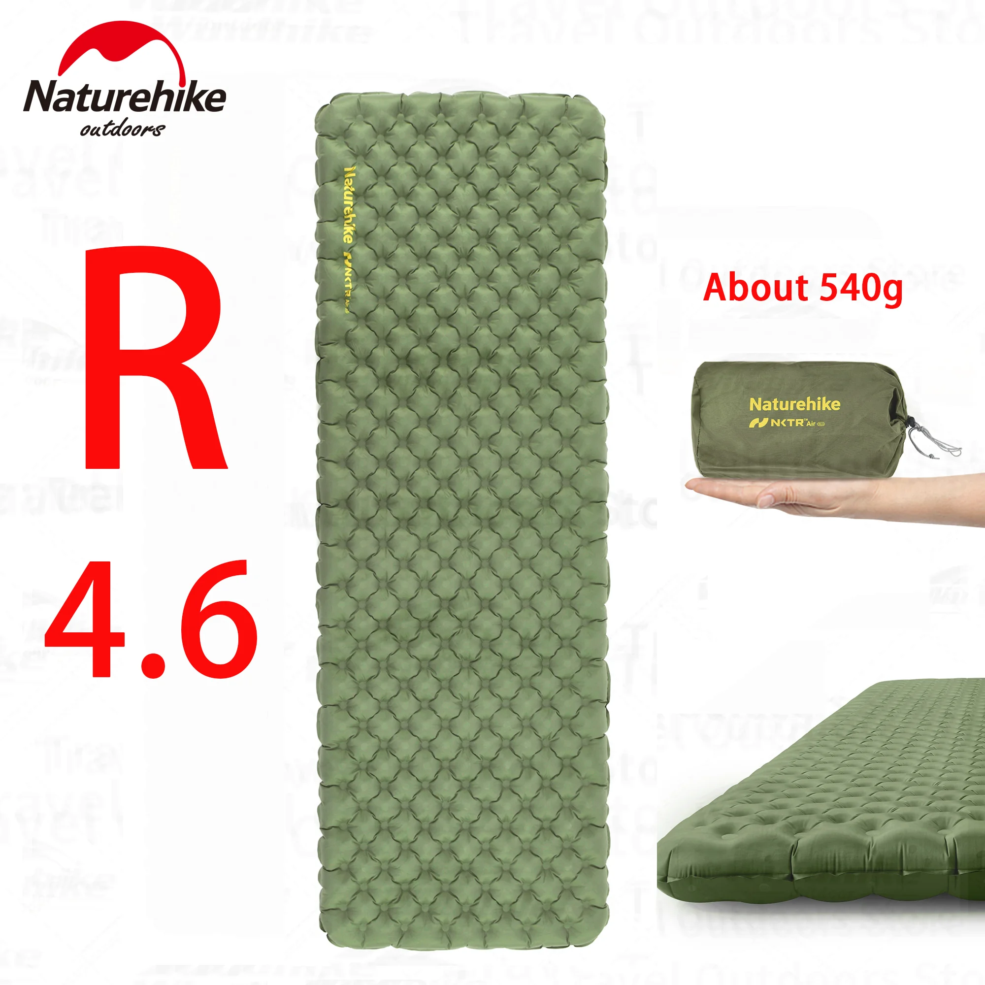 Naturehike R4.6 Ultralight Inflatable Mat Tent Pad Moisture-proof Cushion Travel Outdoor Camping Mattress Portable Air Cushion