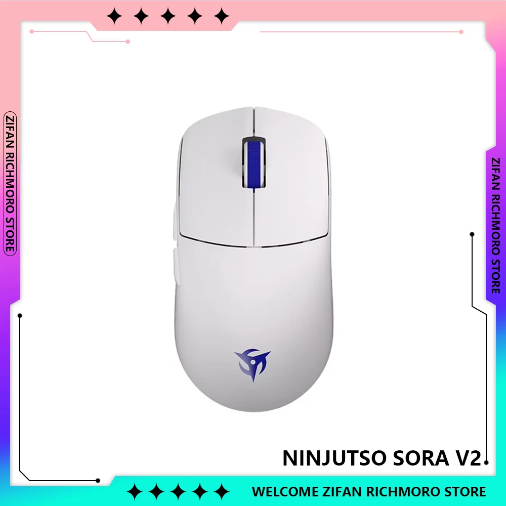 Ninjutso Sora V2 Paw3395 Sensor Wireless Mouse 2.4G Wireless 8k Gaming 2Mode USB Mouse Lightweight E-Sports Pc Gamer Accessories