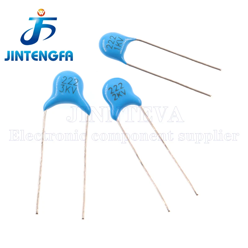 50 Pçs/lote 103 1KV 2KV 3KV 10nF 0.01uF 103M 5mm 7.5mm DIP Kit de capacitores cerâmicos de alta tensão 1000V 2000V 3000V Azul 2Pin