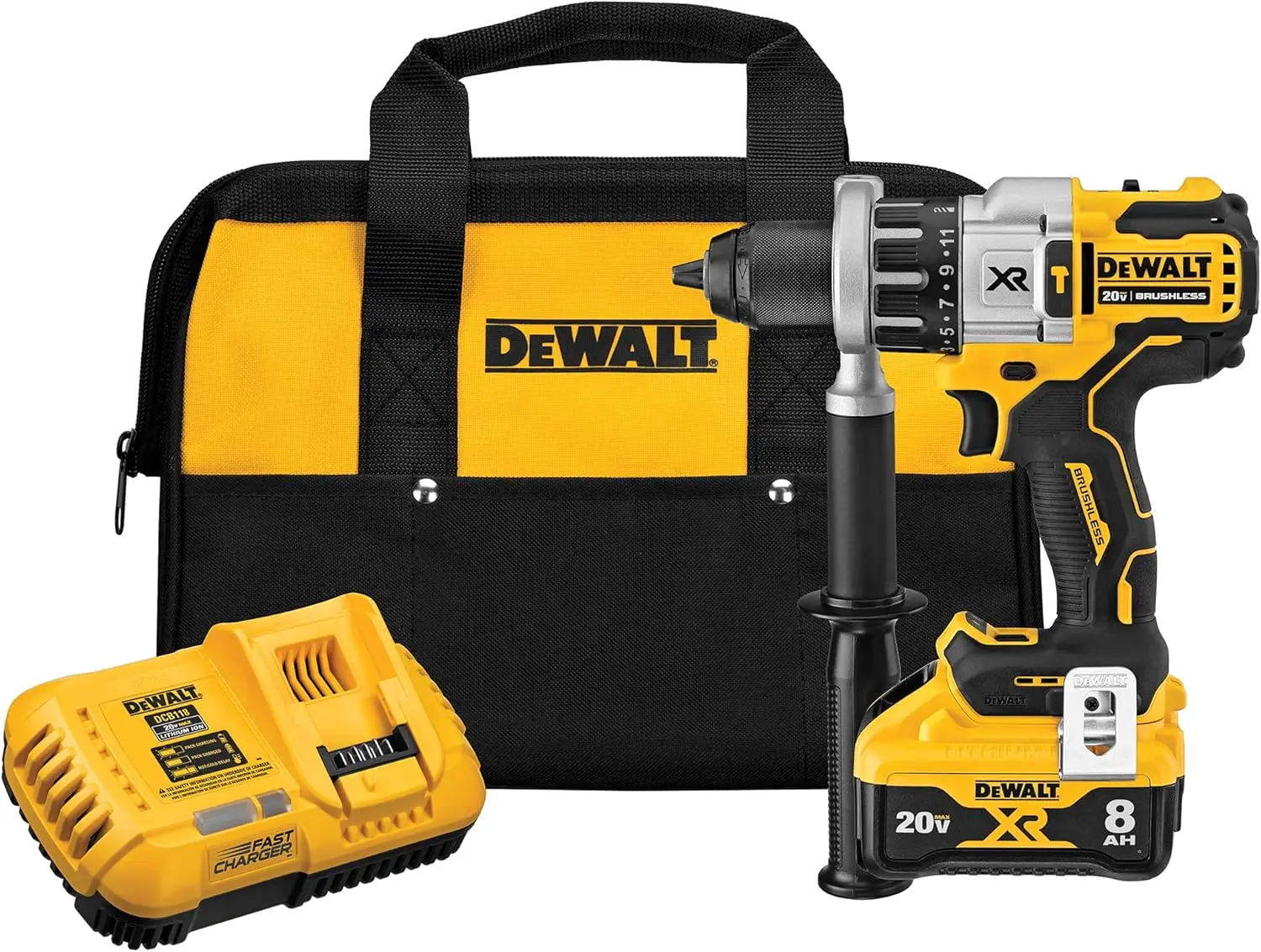 

DEWALT 20V MAX XR Hammer Drill/Driver Combination Kit with Power Detect Tool Technology, 1/2 Inch, Battery and Charger Included