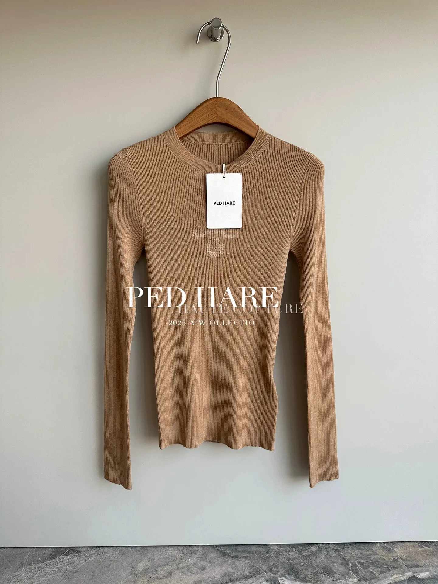 Dor Maaa 821 Classic Letter Embroidery Knitted Sweater Long Sleeve Slim Fit Base Shirt Autumn Winter Commute Style Striped Pa...