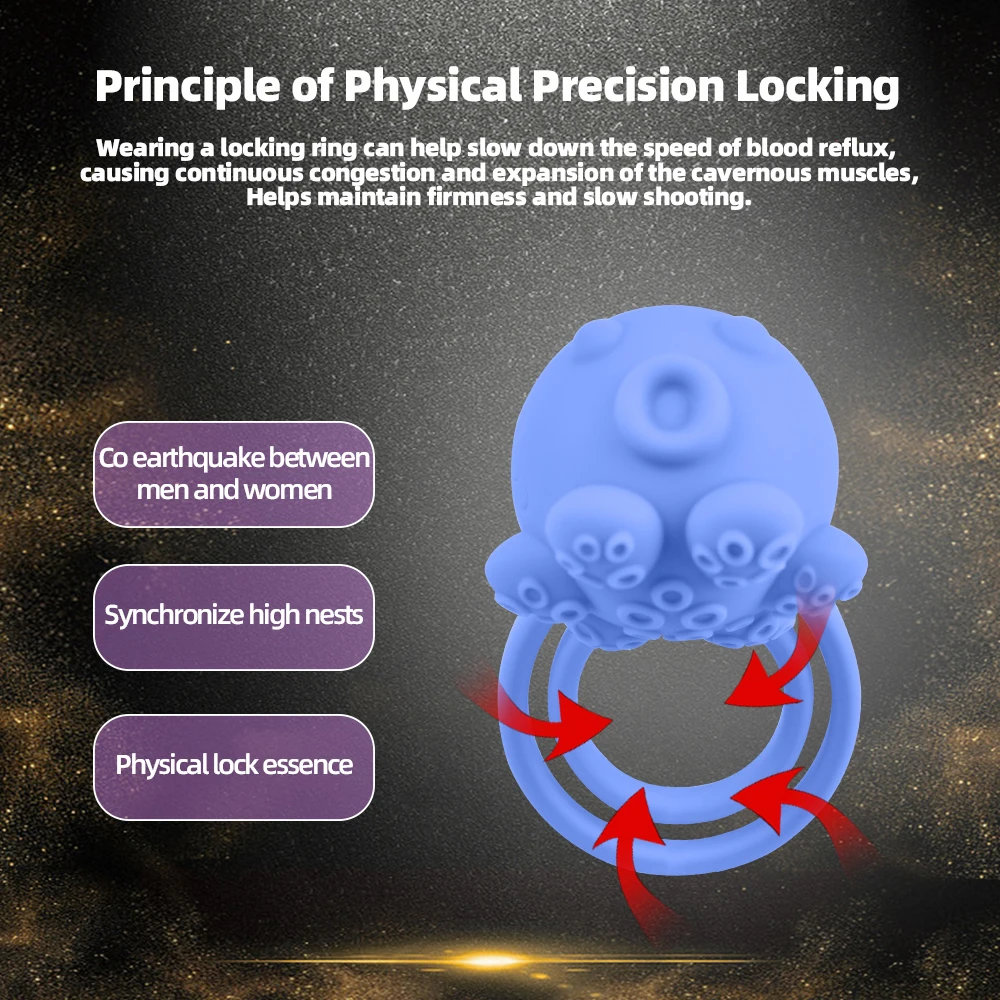 ANOSX الأخطبوط مخالب القضيب يهتز خواتم الذكور تأخير القذف السائل المنوي قفل حلقة البظر محفز هزاز الجنس لعب #5