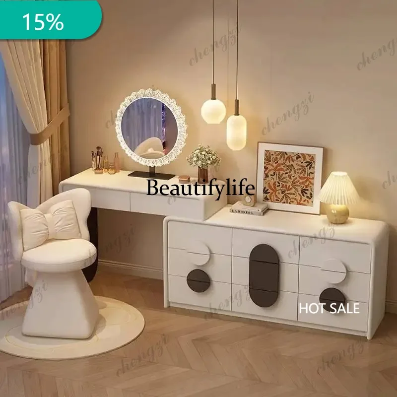 X173 Essentials Wood Vanity Desk Storage Space Small Modern Corner Dressing Table Drawers Adult Coiffeuse De Chambre Furnitures