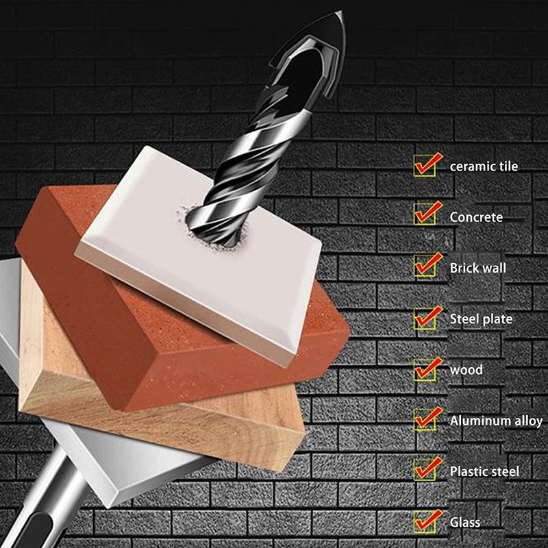 1 قطعة 3 مللي متر ~ 12 مللي متر مثقاب الخرسانة عدة مناسبة للزجاج البلاستيك الخشب الطوب كربيد التنغستن الحفر سبائك الصلب عبر لقمة ثقب