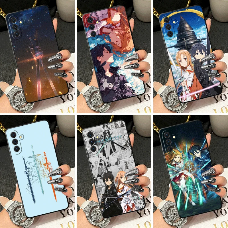 Soft Silicone Phone Case for Samsung A17 A16 A15 A14 A13 Sword Art Online Anime Shell A57 A56 A55 A54 A53 A37 A36 A27 A26 A35 A2