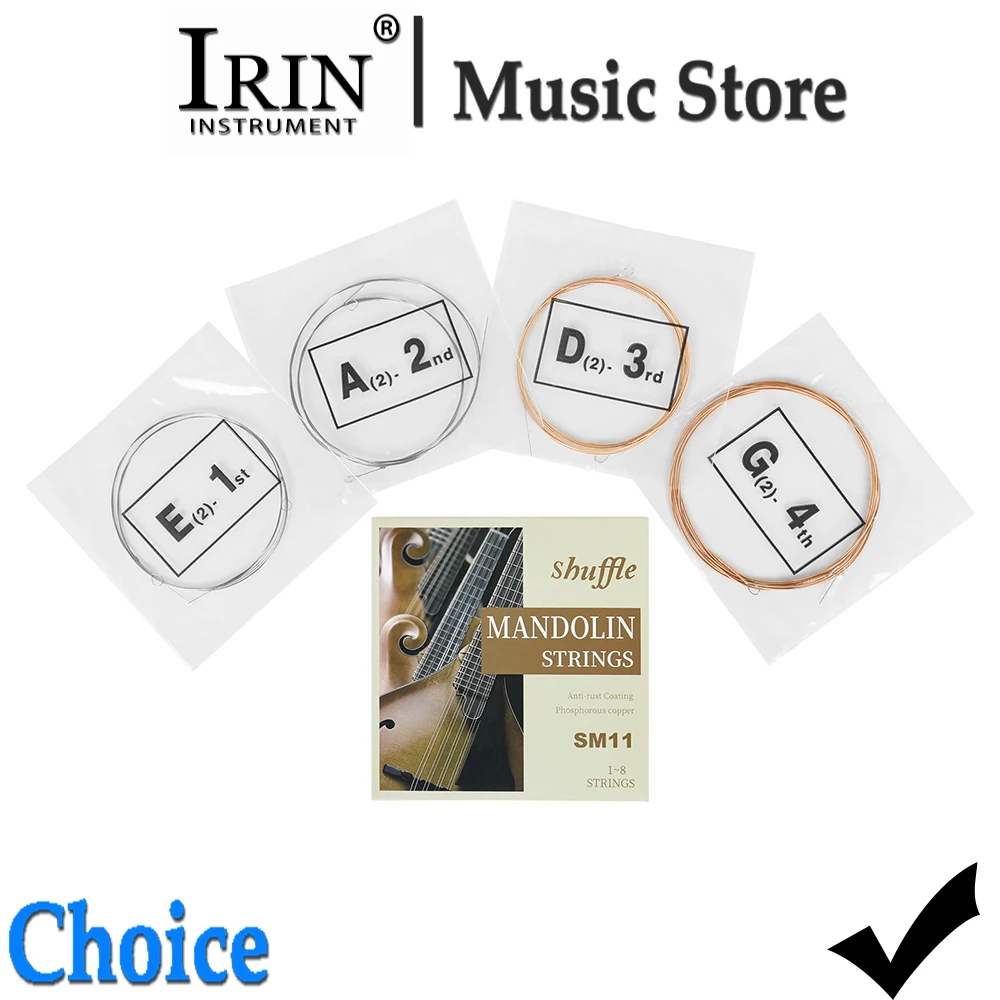  Shuffle Mandolin String Phosphor Bronze Anti-corrosion Coating Beginners Professional Mandolin Strings Mandolin Parts