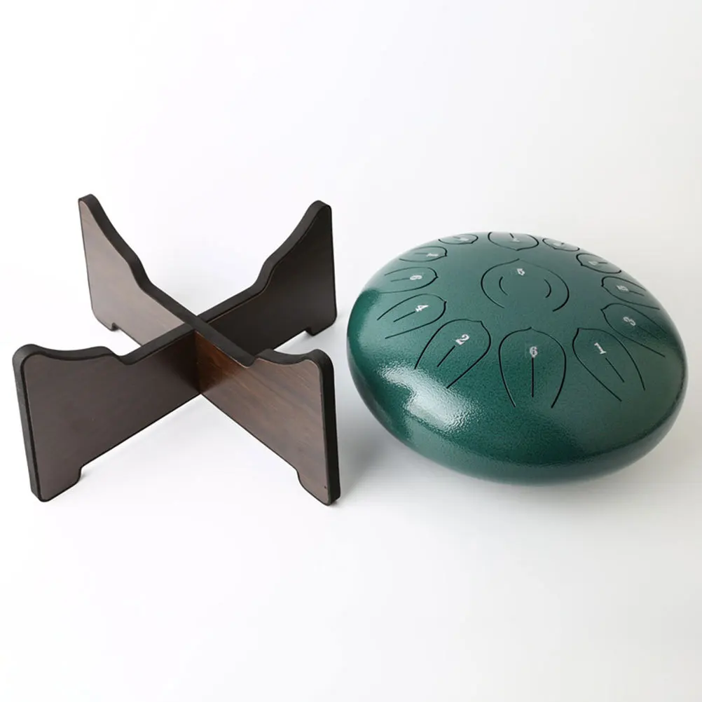 

Ethereal Drum Stand Detachable Wood Tongue Holder Portable Display Steel Hand Brown Support