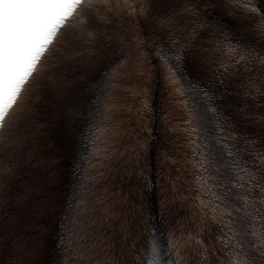 Nowa kolekcja zimowa 2025: europejska i amerykańska moda, osobowość, temperament, prosty, swobodny, futrzany płaszcz.