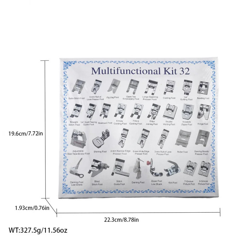 

Multifunctional Accessories 32Pieces 42PCS 48PCS 52Pieces 62 Hardcover Suit Domestic Sewing Machine Presser Foot