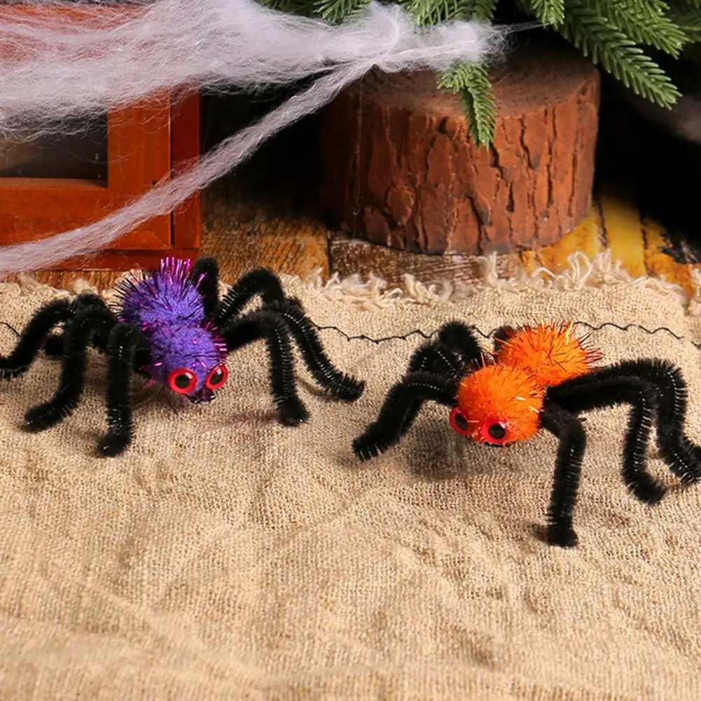 Party Decorations Halloween Spider Hair Clips for Women Girls Furry Spider Hair Accessories Spooky Hair Barrettes for Costume