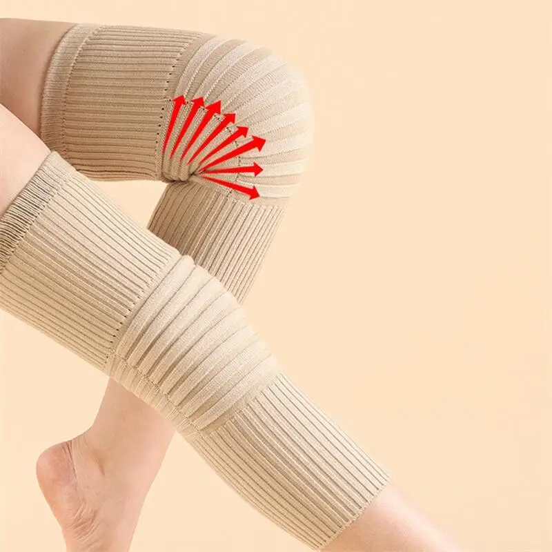 1 Pair Unisex Cashmere Knee Warmers Wool Knee Brace Pads Winter Warm Thermal Knee Protector Sleeve for Women Men Pain Relief