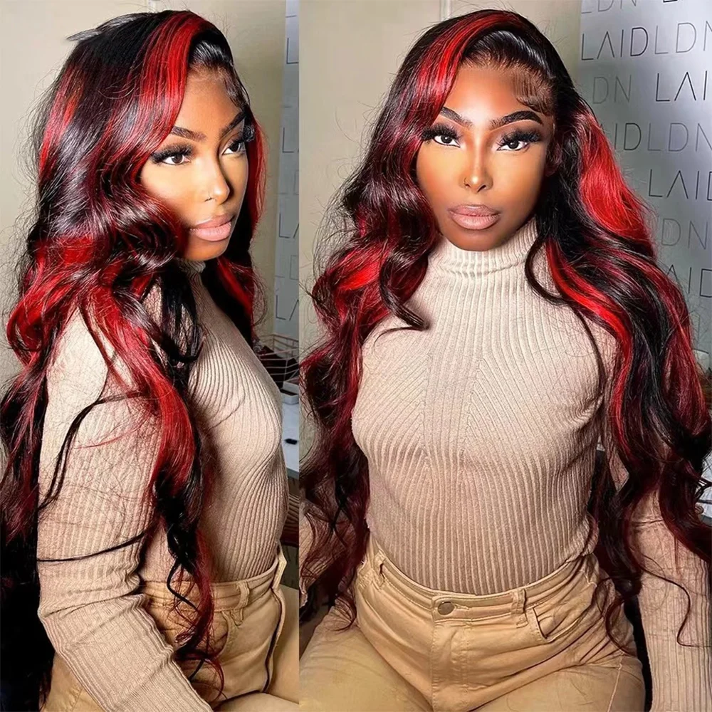 Burgundy Lace Front Wigs Human Hair 1B/99J Colored Body Wave 13X4 Human Hair Wigs Pre Plucked Burgundy Wig with Baby Hair 180%