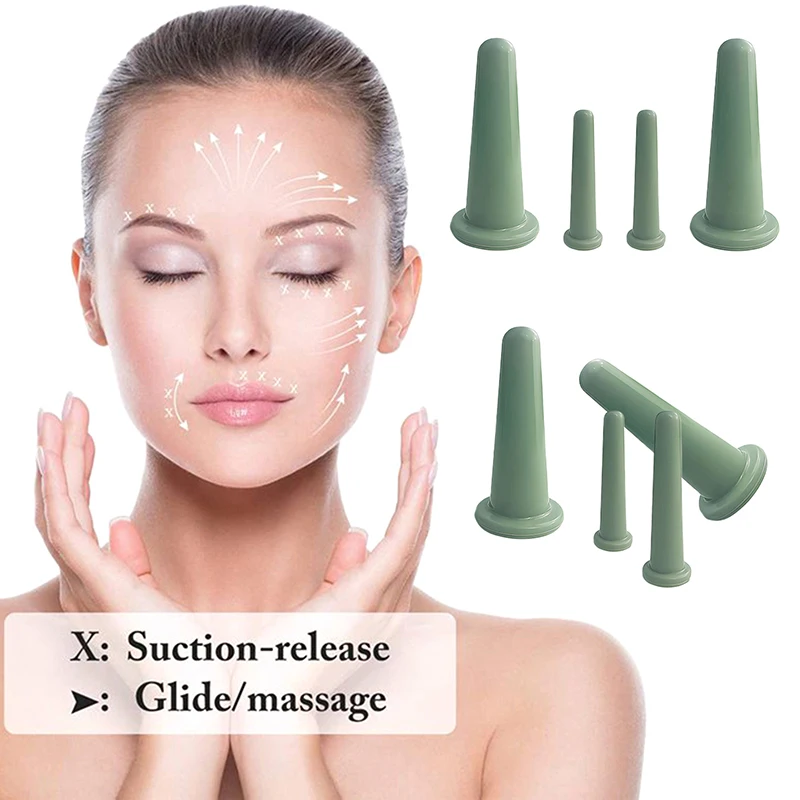 Silicone vácuo cupping massagem frascos anti celulite massagem facial ventosas rosto pescoço elevador raspagem da pele guasha anti rugas