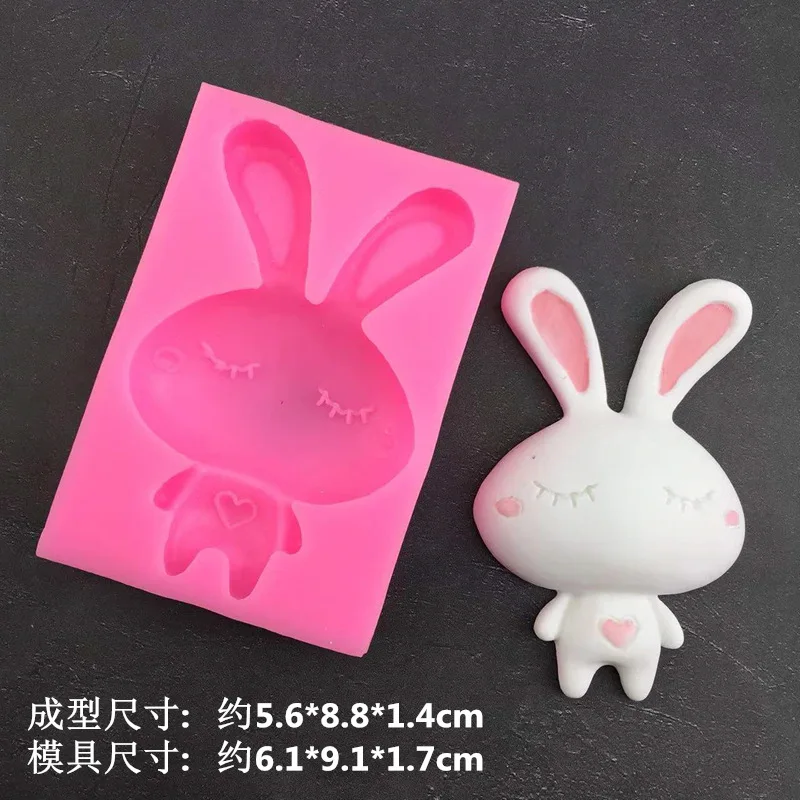 Rabbit Modeling Silicone Mold DIY Handmade Soap Clay Soft Pottery Fondant Chocolate Silicone Mold