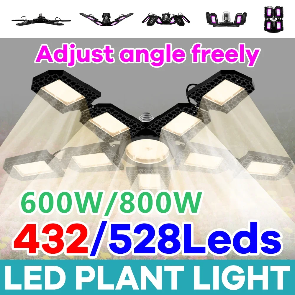 

E27 Plant Light LED Grow Bulb Full Spectrum Deformable Growth Lights Sunlight Hydroponic UV/IR Red Blue Cultivation Lights