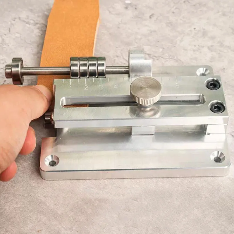 DIY Craft Adjustable Leather Belt Cutter Strip Tool 80mm Width Aluminum Alloy Body for Precision Cutting