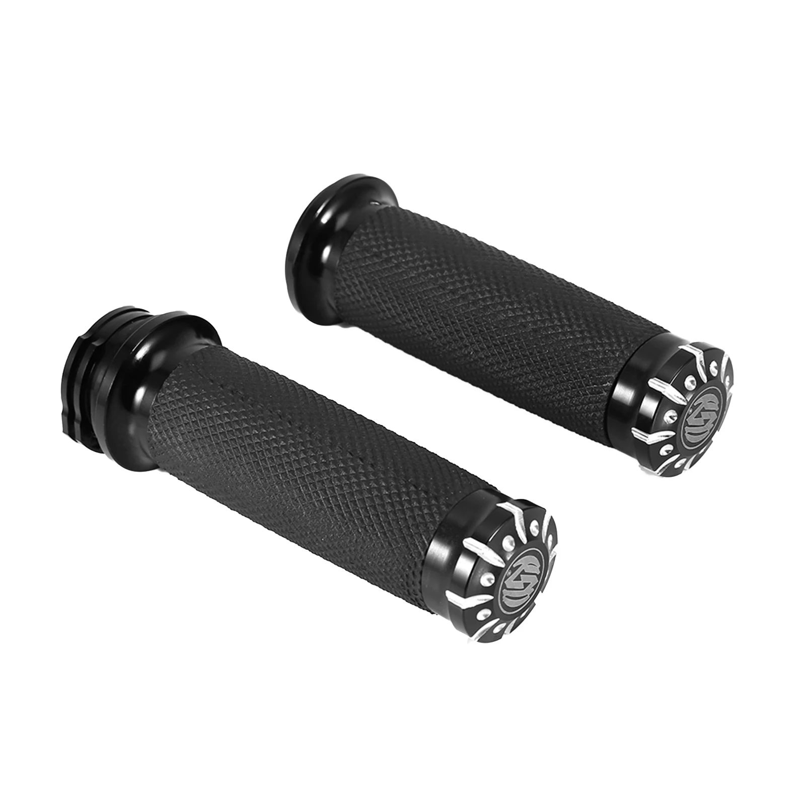 1in Motorrad Lenker Handgriffe für Softail Cruiser Chopper schwarz uns
