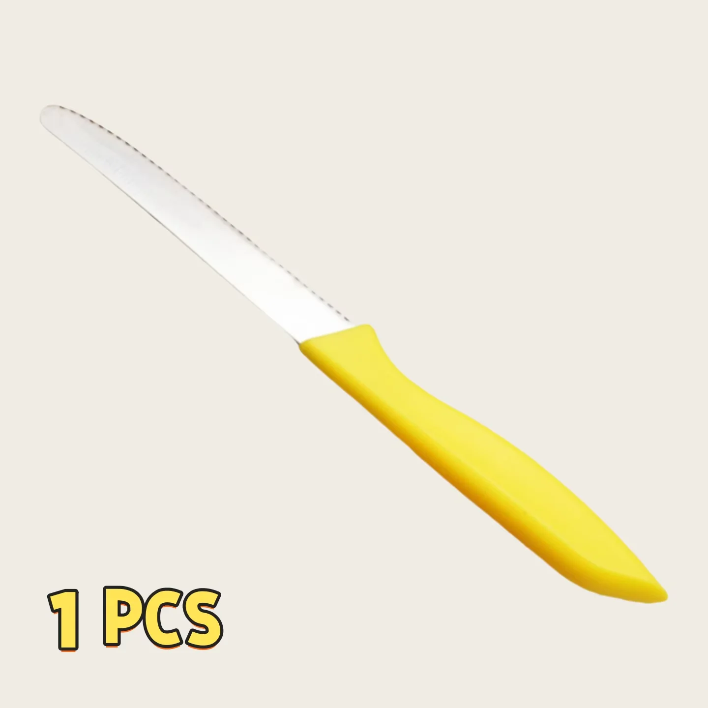 5-piece kitchen knife set, plastic handle, stainless steel serrated knife kitchen cooking accessory for cutting bread and fruits