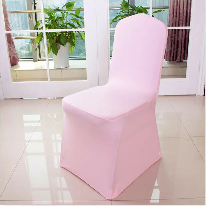 Solid Wedding Banquet Chair Cover Spandex Stretch Elastic Chair Covers Hotel Office Kitchen Dining Seat Covers Christmas Party