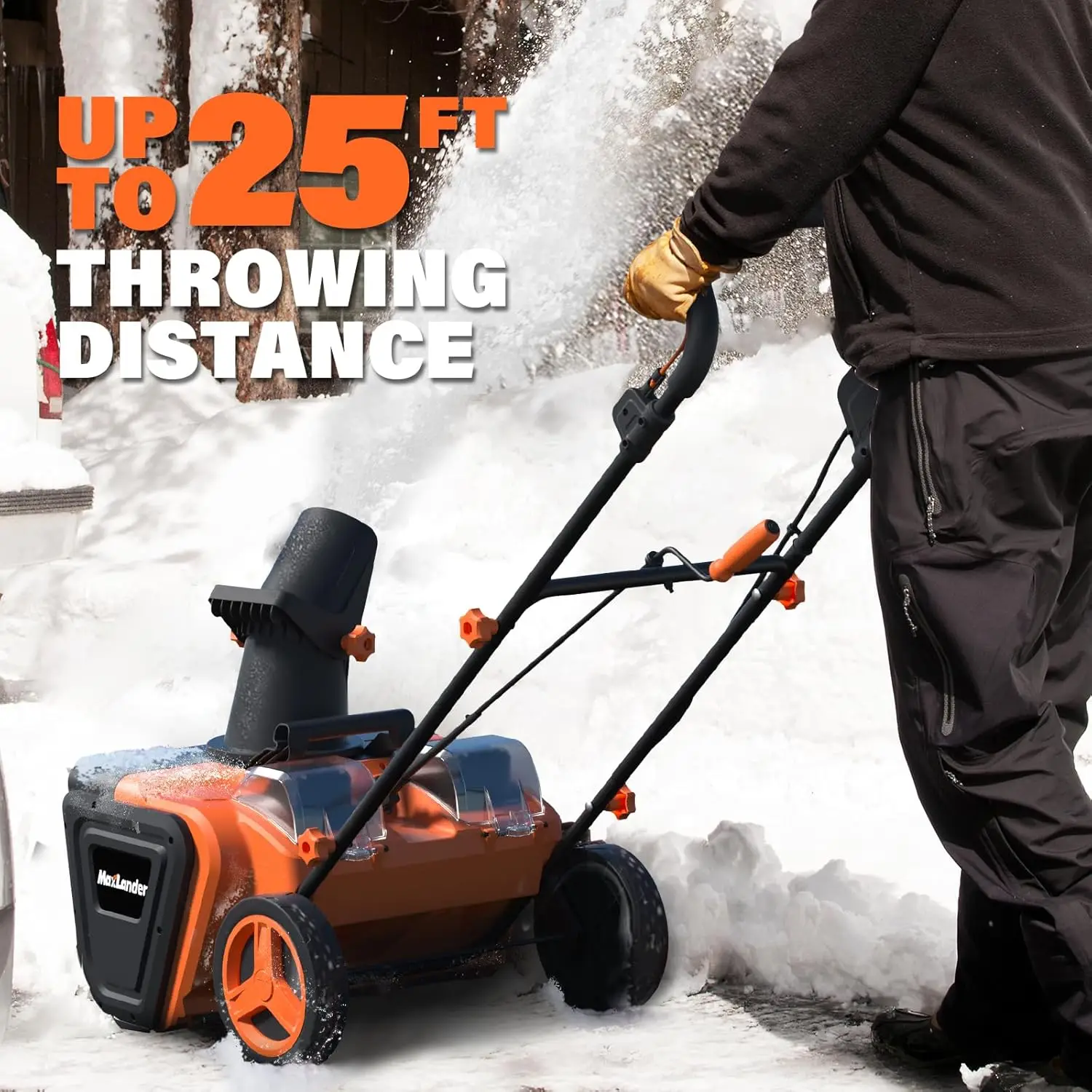 

MAXLANDER 40V 20-Inch Cordless Snow Blower Brushless with Dual LED Lights 180 Rotating Chute Includes Batteries and Charger