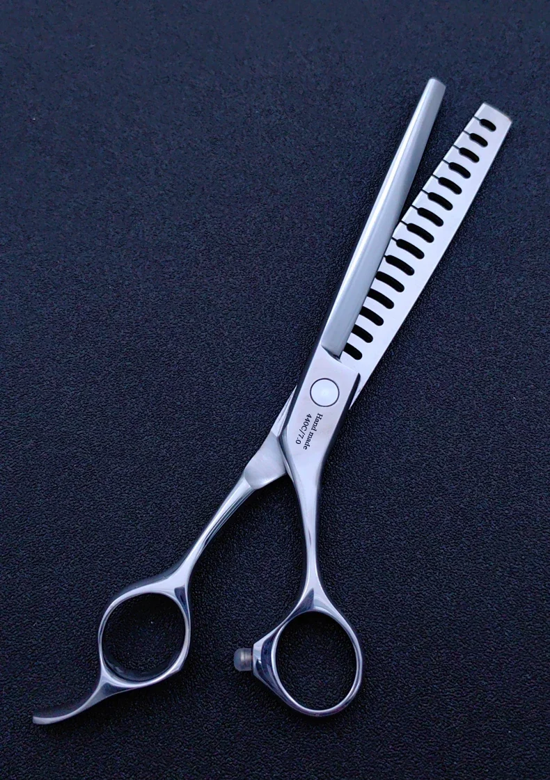 7-inch fishbone Grooming scissors, professional pet scissors, dog beauty scissors, thinning rate of about 80%,sharp Shears